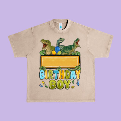 Urban Heavy Tee customized dinosaur birthday boy