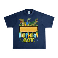 Navy customized dinosaur birthday boy Urban Heavy Tee - MaliasSmallBusiness