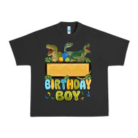 Pigment Black customized dinosaur birthday boy Urban Heavy Tee - MaliasSmallBusiness