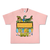 Salmon customized dinosaur birthday boy Urban Heavy Tee - MaliasSmallBusiness