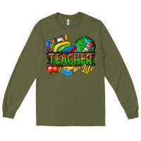Army Green teacher life Long Sleeve Tee - texasbilliewilder