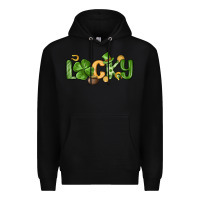 Black lucky st patrick s day Premium Hoodie - MaliasSmallBusiness