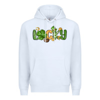 White lucky st patrick s day Premium Hoodie - MaliasSmallBusiness