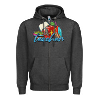 Charcoal Heather a  teacher Zipper Hoodie - Zillion Design Studio