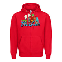 Red a  teacher Zipper Hoodie - Zillion Design Studio