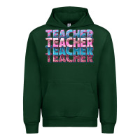 Forest Green teacher stacked Urban Hoodie - NancyCooperArtShop
