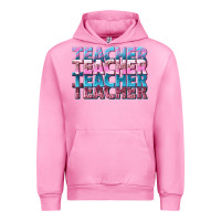 Fuchsia Pink teacher stacked Urban Hoodie - NancyCooperArtShop