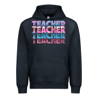 Navy teacher stacked Urban Hoodie - NancyCooperArtShop
