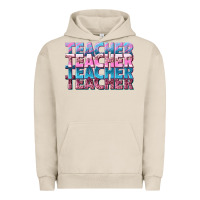 Pigment French Oak teacher stacked Urban Hoodie - NancyCooperArtShop