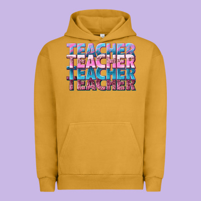 Teacher Stacked Urban Hoodie Designed By Nancycooperartshop