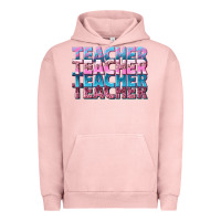 Pigment Salmon teacher stacked Urban Hoodie - NancyCooperArtShop