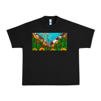Black cactus sunflower cowhide and turquoise license plate Urban Heavy Tee - Artiststas