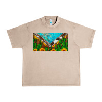 French Oak cactus sunflower cowhide and turquoise license plate Urban Heavy Tee - Artiststas