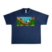 Navy cactus sunflower cowhide and turquoise license plate Urban Heavy Tee - Artiststas