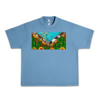 Pebble Blue cactus sunflower cowhide and turquoise license plate Urban Heavy Tee - Artiststas