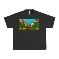 Pigment Black cactus sunflower cowhide and turquoise license plate Urban Heavy Tee - Artiststas