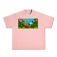 Salmon cactus sunflower cowhide and turquoise license plate Urban Heavy Tee - Artiststas