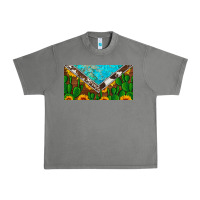 Tornado cactus sunflower cowhide and turquoise license plate Urban Heavy Tee - Artiststas