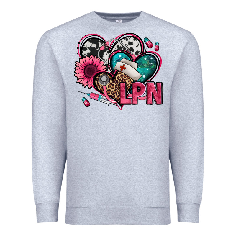 Lpn Licensed Practical Nurse Hearts Premium Sweatshirt by Jasminsmagicworld | Teevron