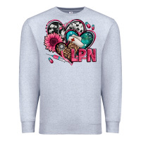 Heather Grey lpn licensed practical nurse hearts Premium Sweatshirt - Jasminsmagicworld