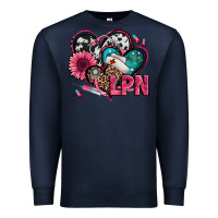 Navy lpn licensed practical nurse hearts Premium Sweatshirt - Jasminsmagicworld
