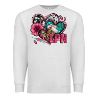Oatmeal Heather lpn licensed practical nurse hearts Premium Sweatshirt - Jasminsmagicworld