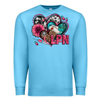 Ocean Blue lpn licensed practical nurse hearts Premium Sweatshirt - Jasminsmagicworld