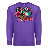 Purple lpn licensed practical nurse hearts Premium Sweatshirt - Jasminsmagicworld