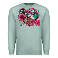 Seafoam lpn licensed practical nurse hearts Premium Sweatshirt - Jasminsmagicworld