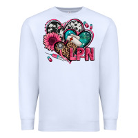 White lpn licensed practical nurse hearts Premium Sweatshirt - Jasminsmagicworld