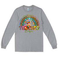 Heather Grey teacher life Long Sleeve Tee - texasbilliewilder