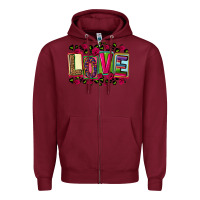 Burgundy mexican love Zipper Hoodie - CTS Tumbler Store