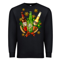 Black beer bottle party set for christmas Premium Sweatshirt - AdoDesignShop