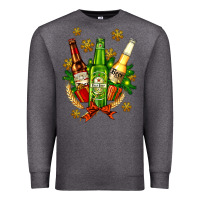 Charcoal Heather beer bottle party set for christmas Premium Sweatshirt - AdoDesignShop