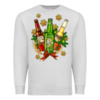 Dove Grey beer bottle party set for christmas Premium Sweatshirt - AdoDesignShop