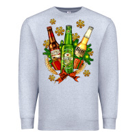 Heather Grey beer bottle party set for christmas Premium Sweatshirt - AdoDesignShop