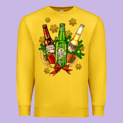 Beer Bottle Party Set For Christmas Premium Sweatshirt Designed By Adodesignshop