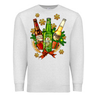 Oatmeal Heather beer bottle party set for christmas Premium Sweatshirt - AdoDesignShop