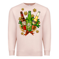 Pale Pink beer bottle party set for christmas Premium Sweatshirt - AdoDesignShop