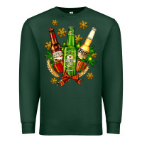 Sports Green beer bottle party set for christmas Premium Sweatshirt - AdoDesignShop