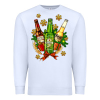 White beer bottle party set for christmas Premium Sweatshirt - AdoDesignShop