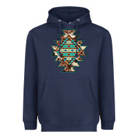 Navy cowhide leopard gemstone aztec Heavyweight Hoodie - JahusDesignShop