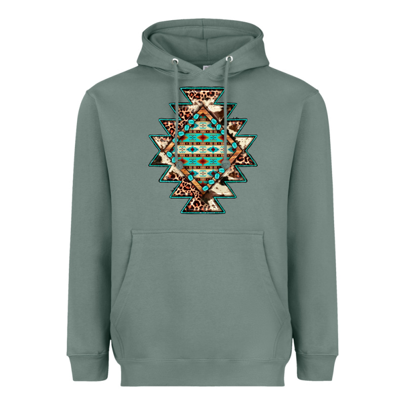 Cowhide Leopard Gemstone Aztec Heavyweight Hoodie by JahusDesignShop | Teevron