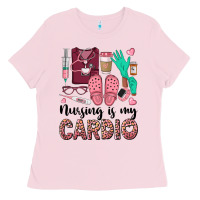 Bubblegum Pink nursing is my cardio Ladies Tee - BarkalooDesign