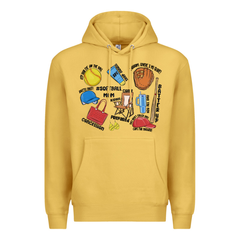 Softball Mom Premium Hoodie by MaliasSmallBusiness | Teevron