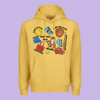 Softball Mom Premium Hoodie Designed By Maliassmallbusiness