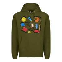 Army Green softball mom Premium Hoodie - MaliasSmallBusiness