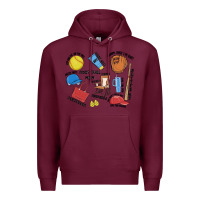 Burgundy softball mom Premium Hoodie - MaliasSmallBusiness