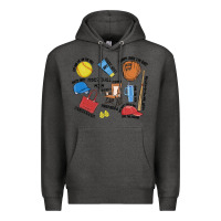 Charcoal Heather softball mom Premium Hoodie - MaliasSmallBusiness
