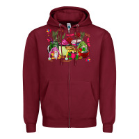 Burgundy mexican gnomes with coffee cups Zipper Hoodie - CTS Tumbler Store
